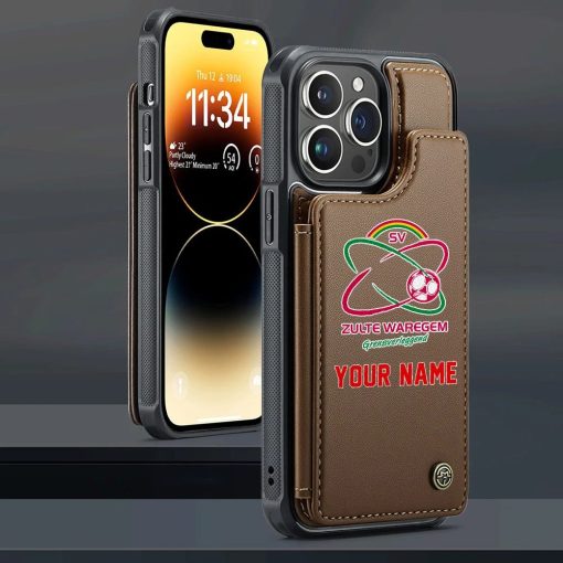 Zulte Waregem Aangepaste Naam Nieuwe editie Leren Telefoonhoesje