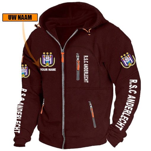 RSC Anderlecht Vest met rits – Nieuwe versie met je naam RSC Anderlecht Vest met rits – Nieuwe versie met je naam