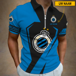 Club Brugge KV – Polo shirt met rits Nieuwe stijl met Je Naam