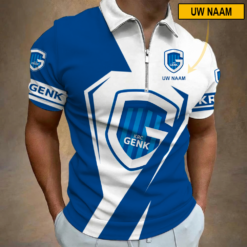 KRC Genk – Polo shirt met rits Nieuwe stijl met Je Naam