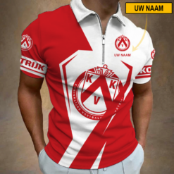 KV Kortrijk – Polo shirt met rits Nieuwe stijl met Je Naam