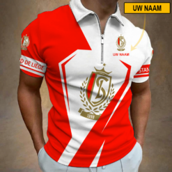 Standard Liège – Polo shirt met rits Nieuwe stijl met Je Naam
