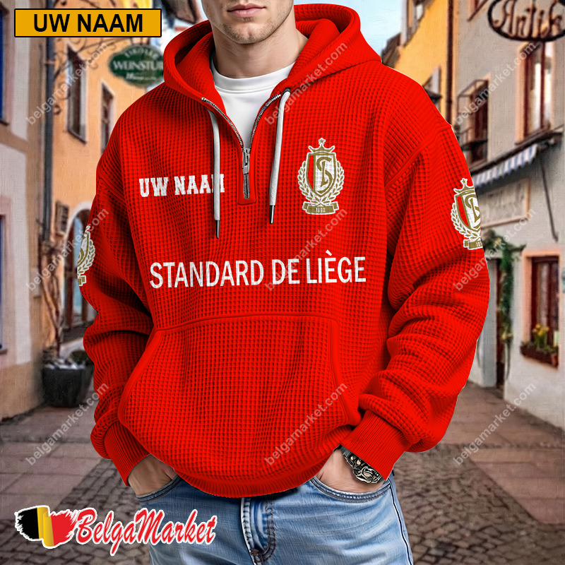 Standard Liège – Wafelhoodie Nieuwe editie met Je Naam Standard Liège – Wafelhoodie Nieuwe editie met Je Naam